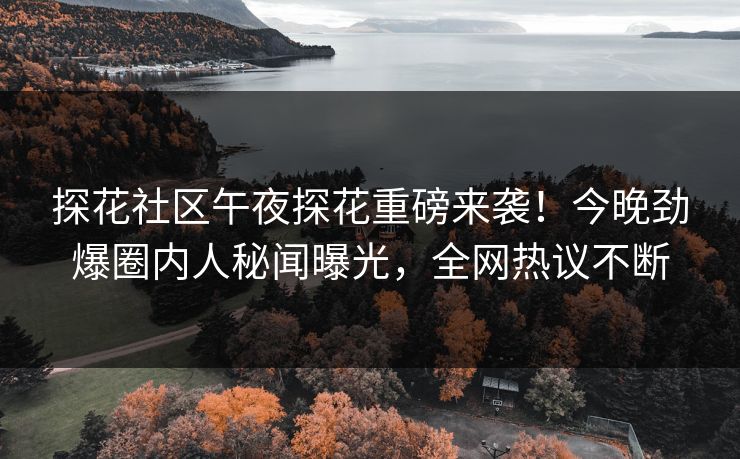 探花社区午夜探花重磅来袭！今晚劲爆圈内人秘闻曝光，全网热议不断  第1张