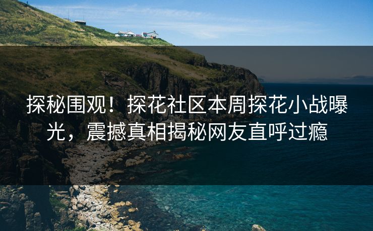 探秘围观！探花社区本周探花小战曝光，震撼真相揭秘网友直呼过瘾  第1张