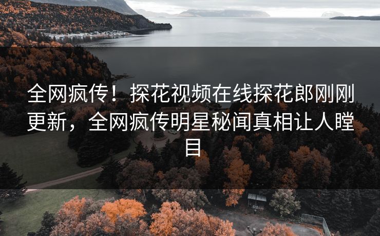 全网疯传！探花视频在线探花郎刚刚更新，全网疯传明星秘闻真相让人瞠目  第1张