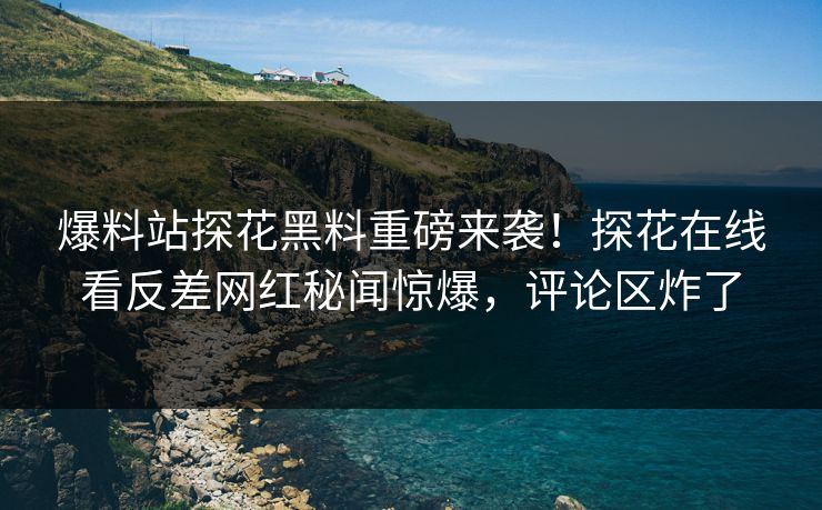 爆料站探花黑料重磅来袭！探花在线看反差网红秘闻惊爆，评论区炸了