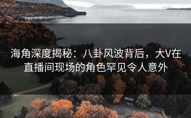 海角深度揭秘：八卦风波背后，大V在直播间现场的角色罕见令人意外  第1张