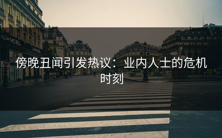 傍晚丑闻引发热议：业内人士的危机时刻