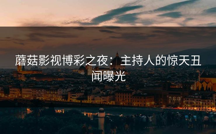 蘑菇影视博彩之夜：主持人的惊天丑闻曝光  第1张