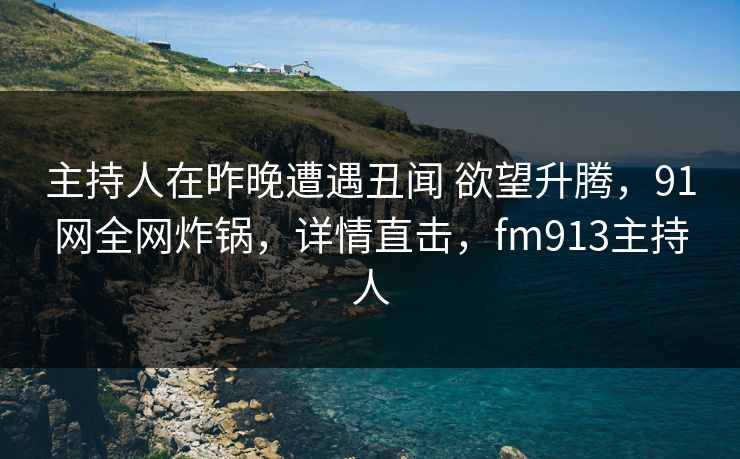 主持人在昨晚遭遇丑闻 欲望升腾，91网全网炸锅，详情直击，fm913主持人  第1张
